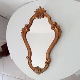 Miroir Italien baroque en résine doré années 60