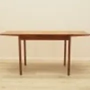 Danish teak extending dining table on solid wood legs, 1970s