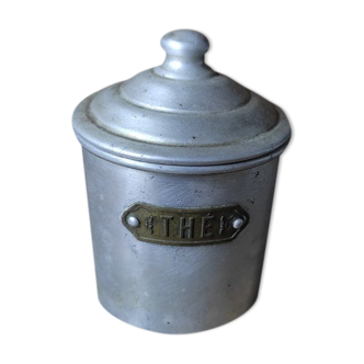 Pot à épices boite gigogne aluminium laiton thé ancien vintage