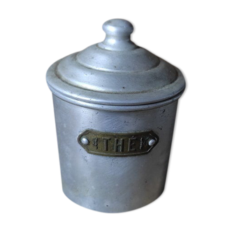 Spice pot box Trundle Aluminum brass Tea Old vintage