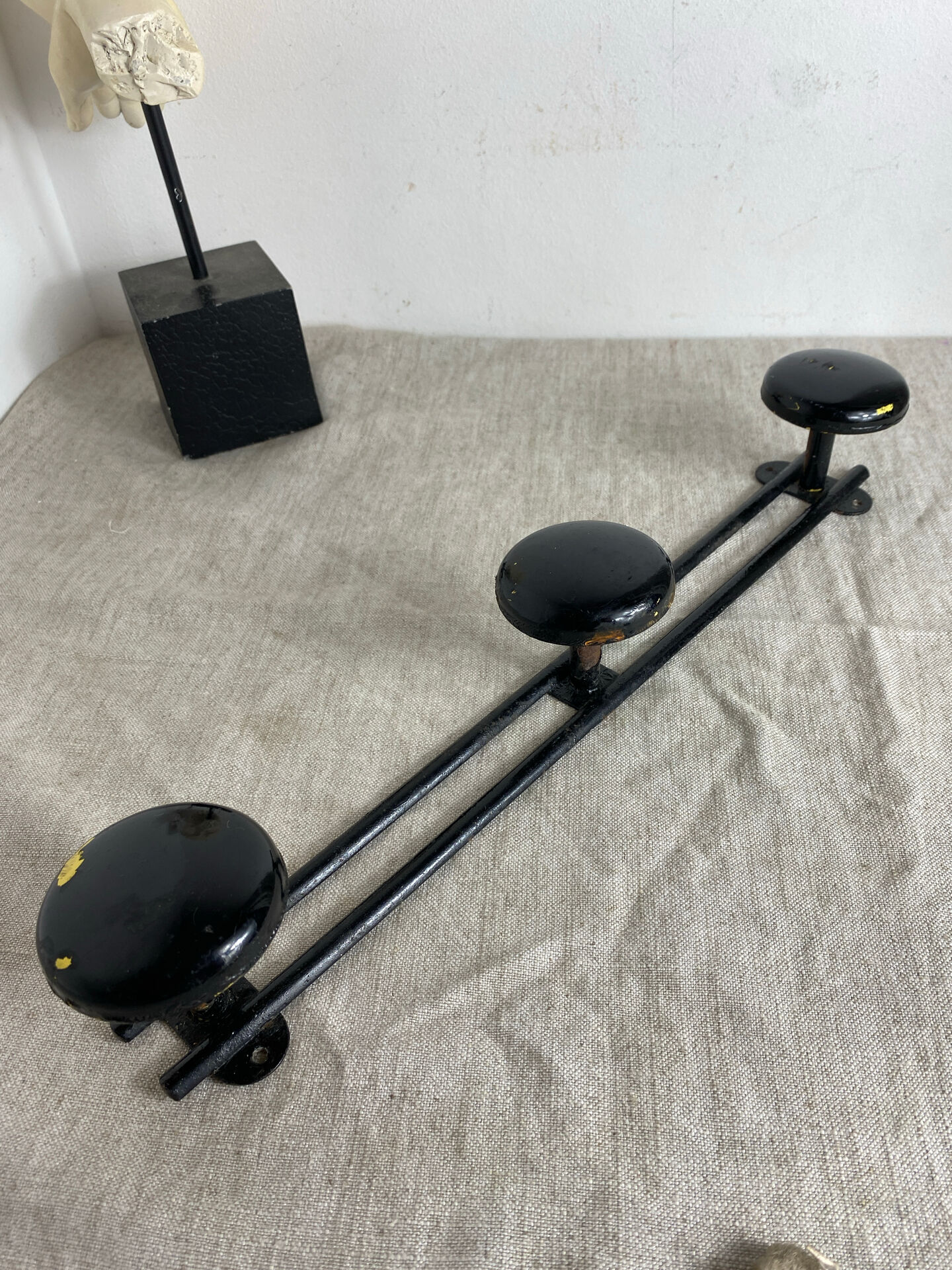Vintage metal wall coat rack