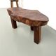 Brutalist tripod coffee table in solid teak – 1970s