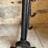 Pair of 18th century wrought iron andirons, log-carrying andirons
