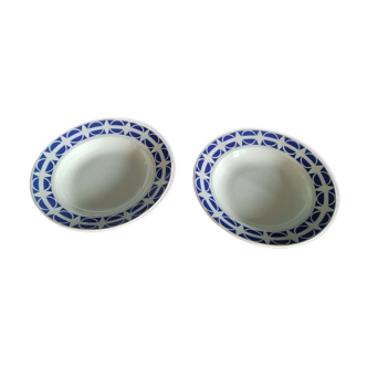 Plates Creuses Lunéville Bannec lot of 2