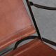 Pair of mid-century leather and metal folding armchairs