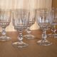 Verres à pied en verre moulé transparent années 70