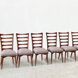 Set of six dining chairs Gaston Poisson style