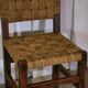Pair of Brutalist chairs with braided rope seats, 1950s