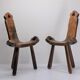 Paire de chaises brutalistes tripodes