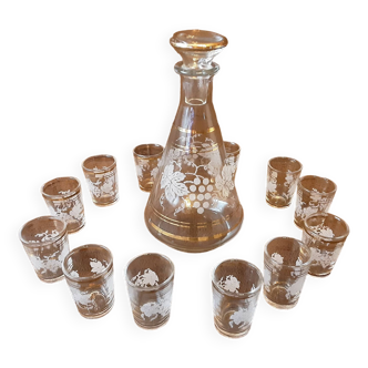 Vintage crystal liquor set