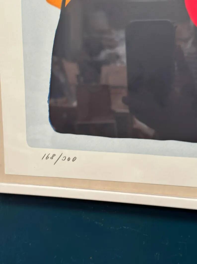 Original Swedish Colour Lithograph – “Composition” by Bo Thorén – Signed – Vintage & Framed
