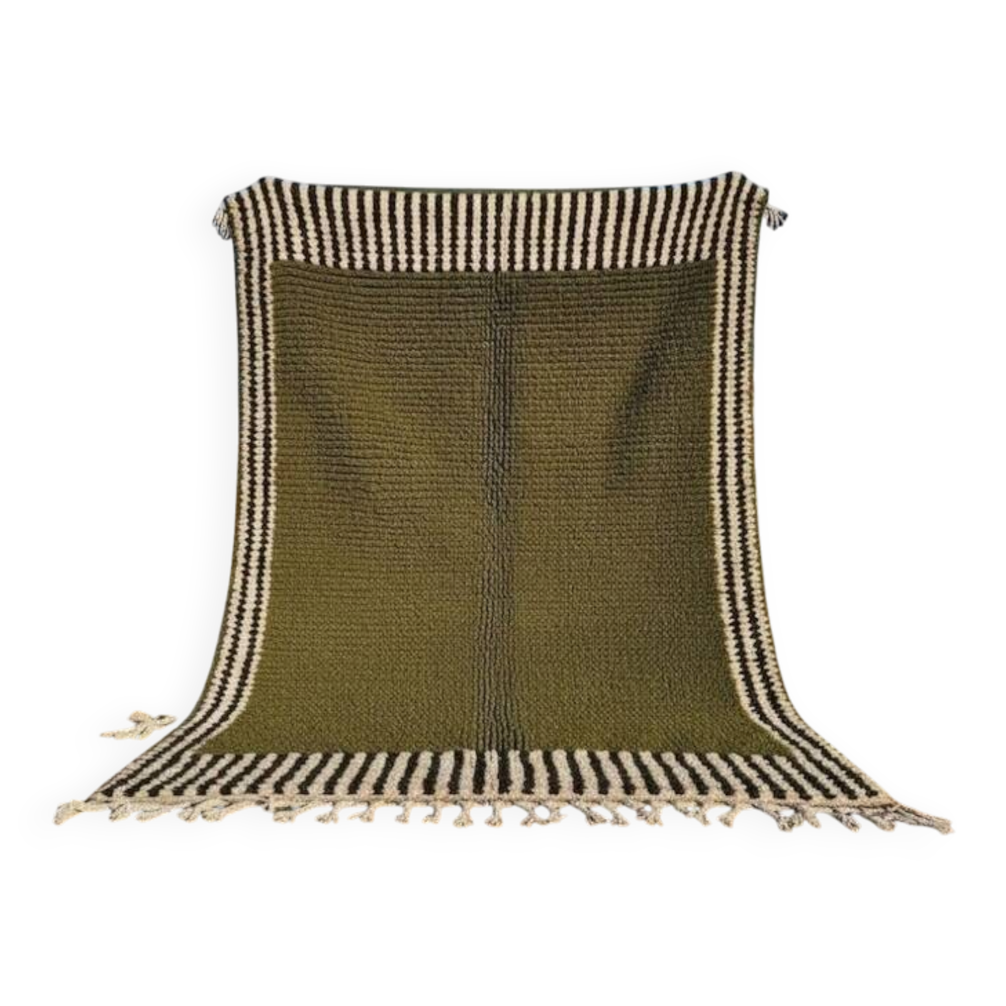 Authentic traditional natural wool beni ourain rug 3/4 m