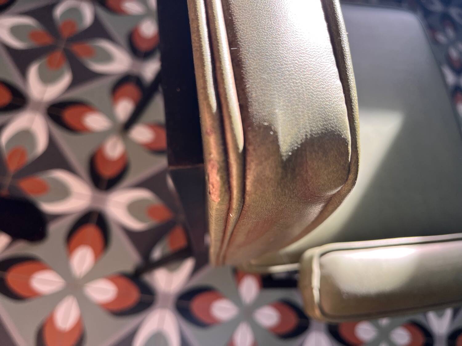 Khaki Scandinavian armchair