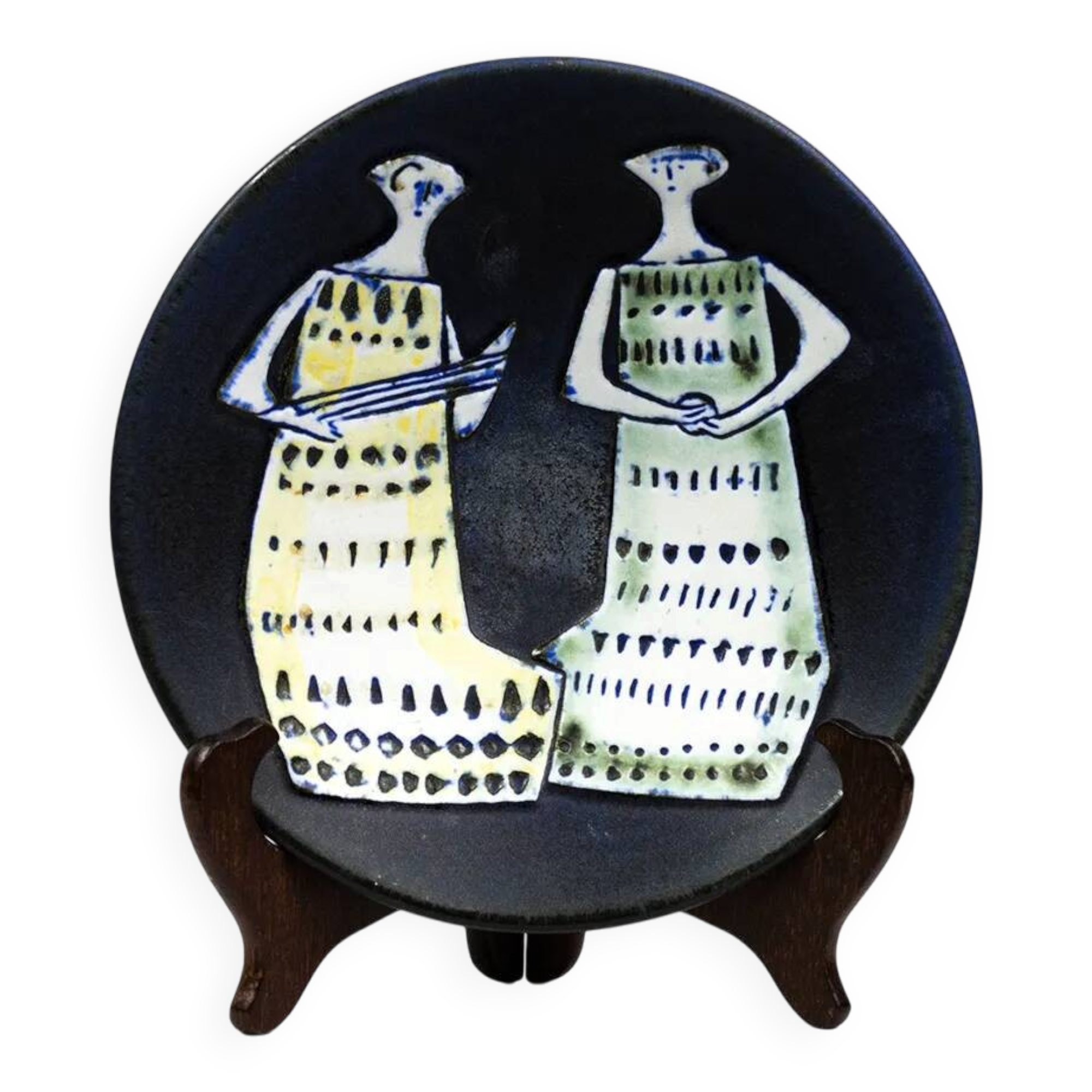 Lisa Larson – Glazed plate "Variety" for Gustavsberg, Sweden, 1956