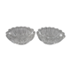 Antique crystal salt and pepper shakers, with their small spoon