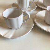 Set of 6 cups in glazed earth with Pierre Motton godrons in Gien 1960