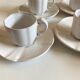 Set of 6 cups in glazed earth with Pierre Motton godrons in Gien 1960