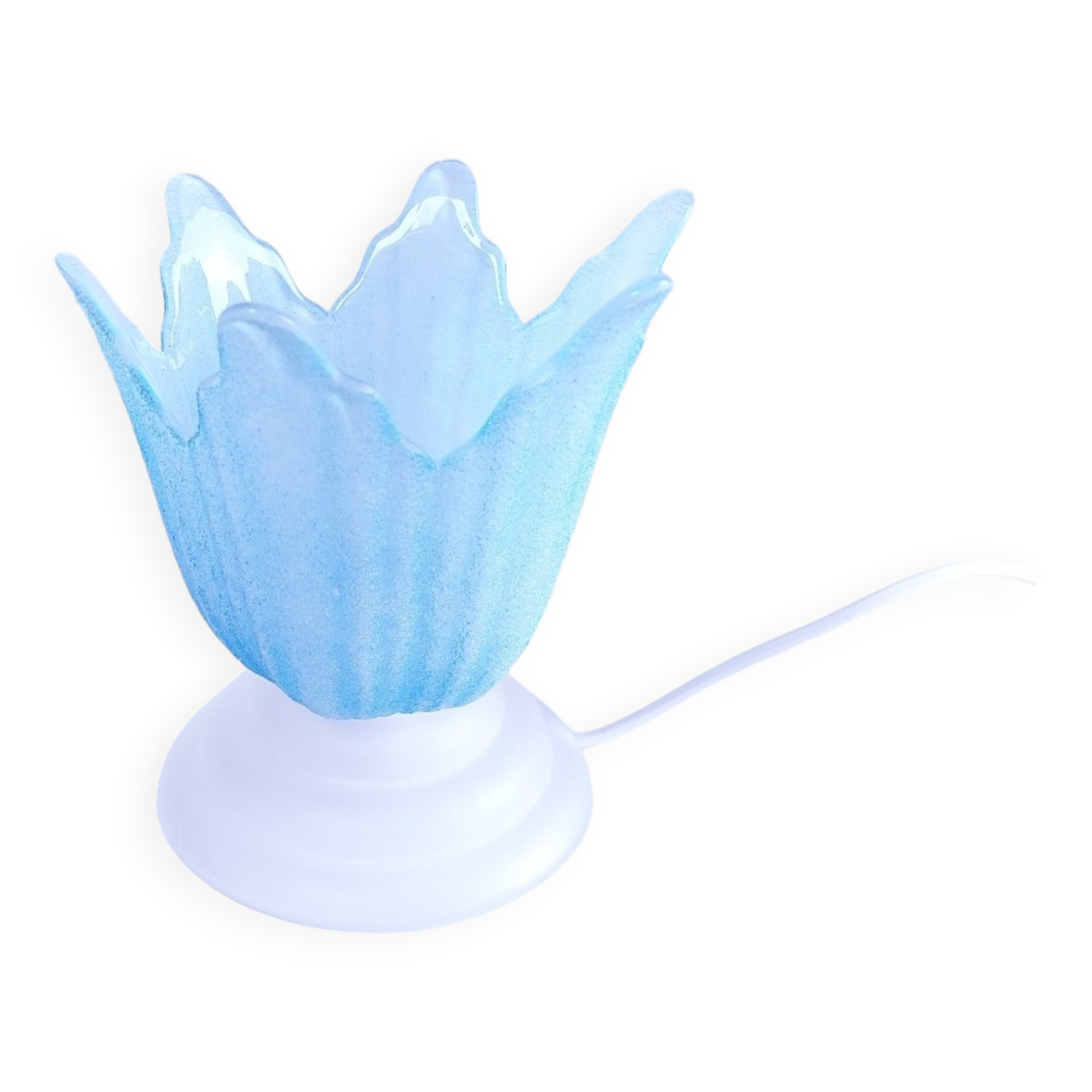 Vintage glass flower lamp