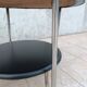 Table basse métal chrome et skaï 1950s