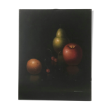 Still life fruit on black background