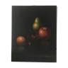 Still life fruit on black background