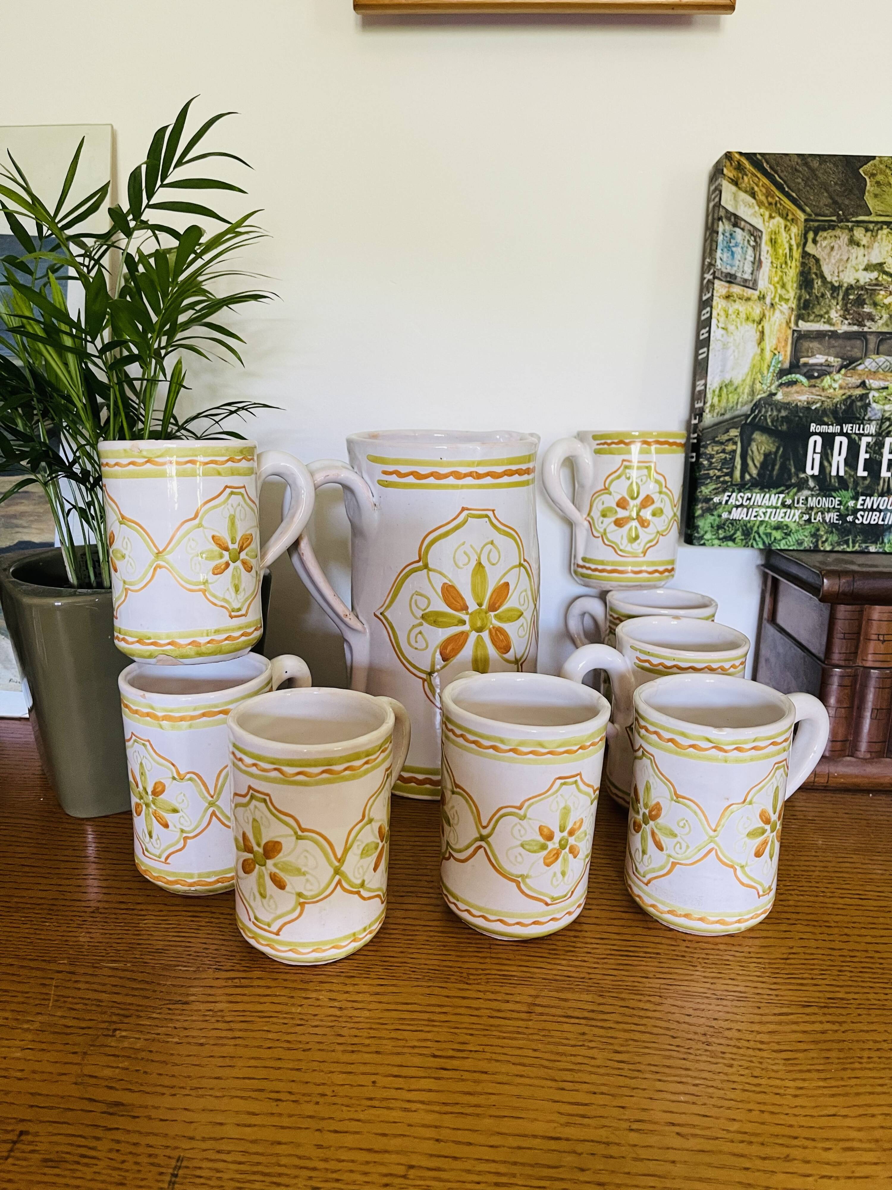 Vintage Italian ceramic orangeade service