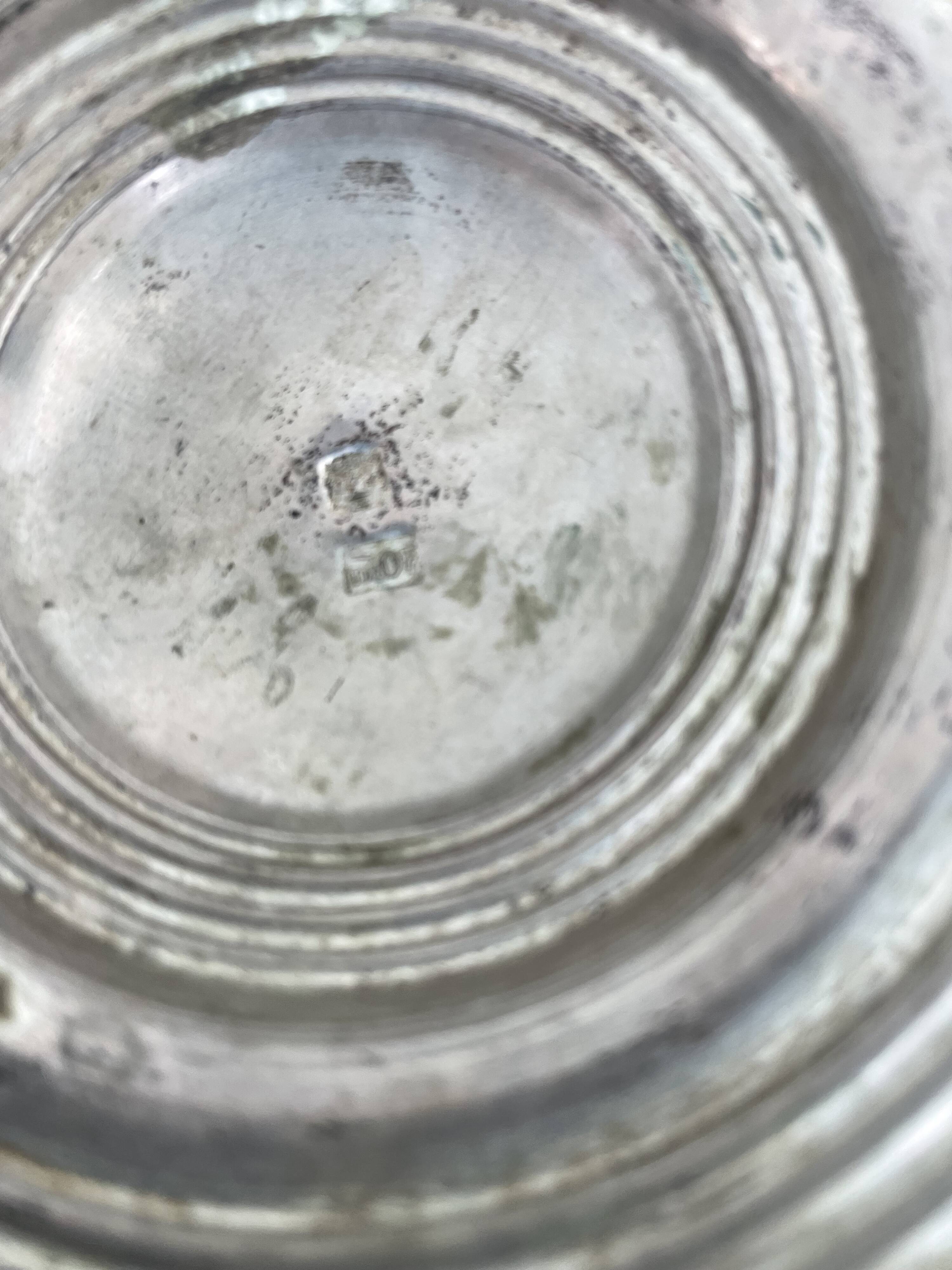 Antique, pair of candle holders, copper, brass, candle, goldsmith hallmark, old, large, massive, France