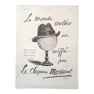 Une publicité  papier : chapeau Mossant