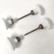 Lot de 2 poignées boutons de porte en porcelaine blanche