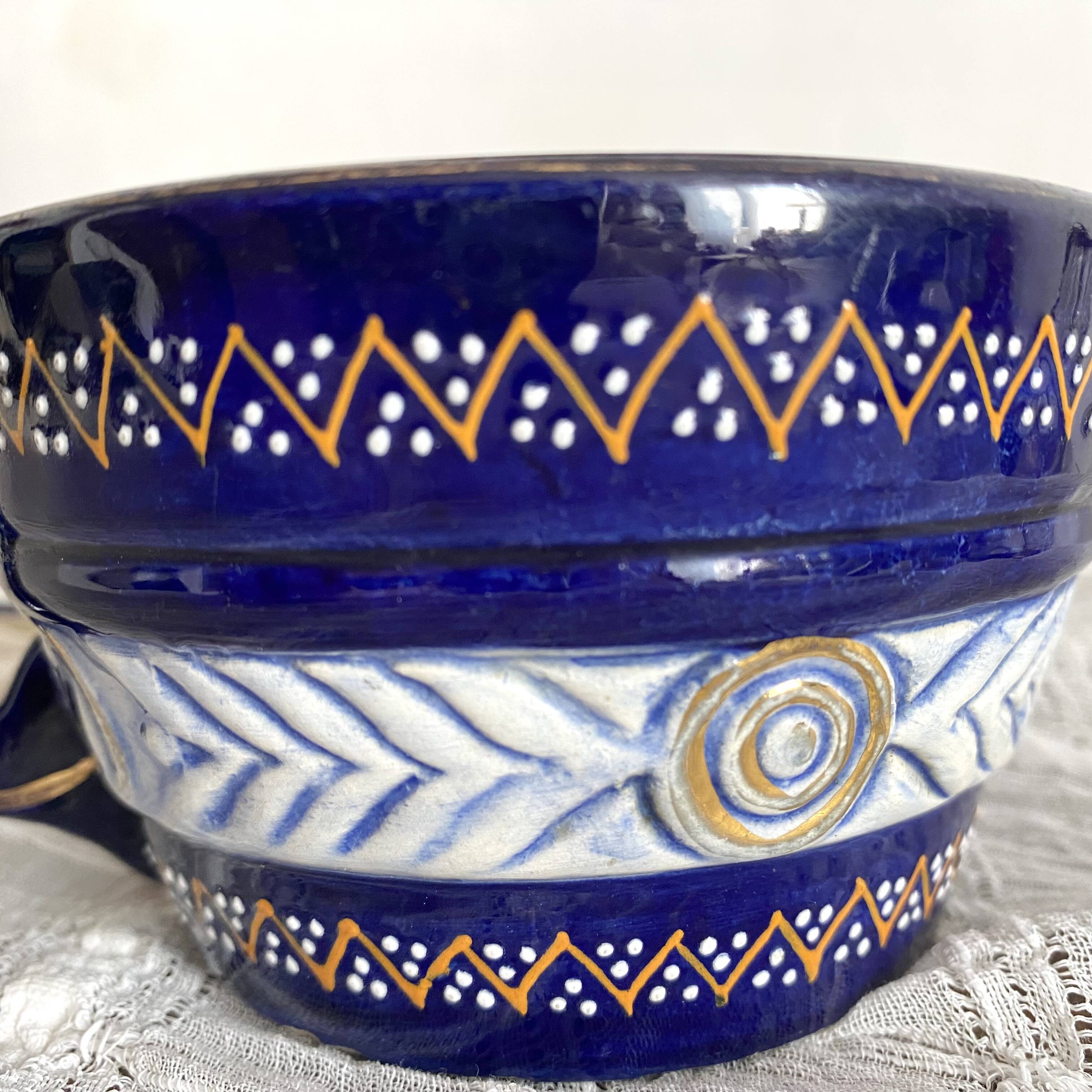 Large HB Quimper cup with saucer