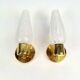 Mid-Century Swedish Wall Lamps in Brass and Glass, 1970, Set of 2