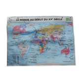 Vintage MDI school map "Le Monde au début du XXe siècle"