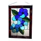 Panneau Vitrail Artisanal à Motif Floral – Verre Coloré, Technique Tiffany
