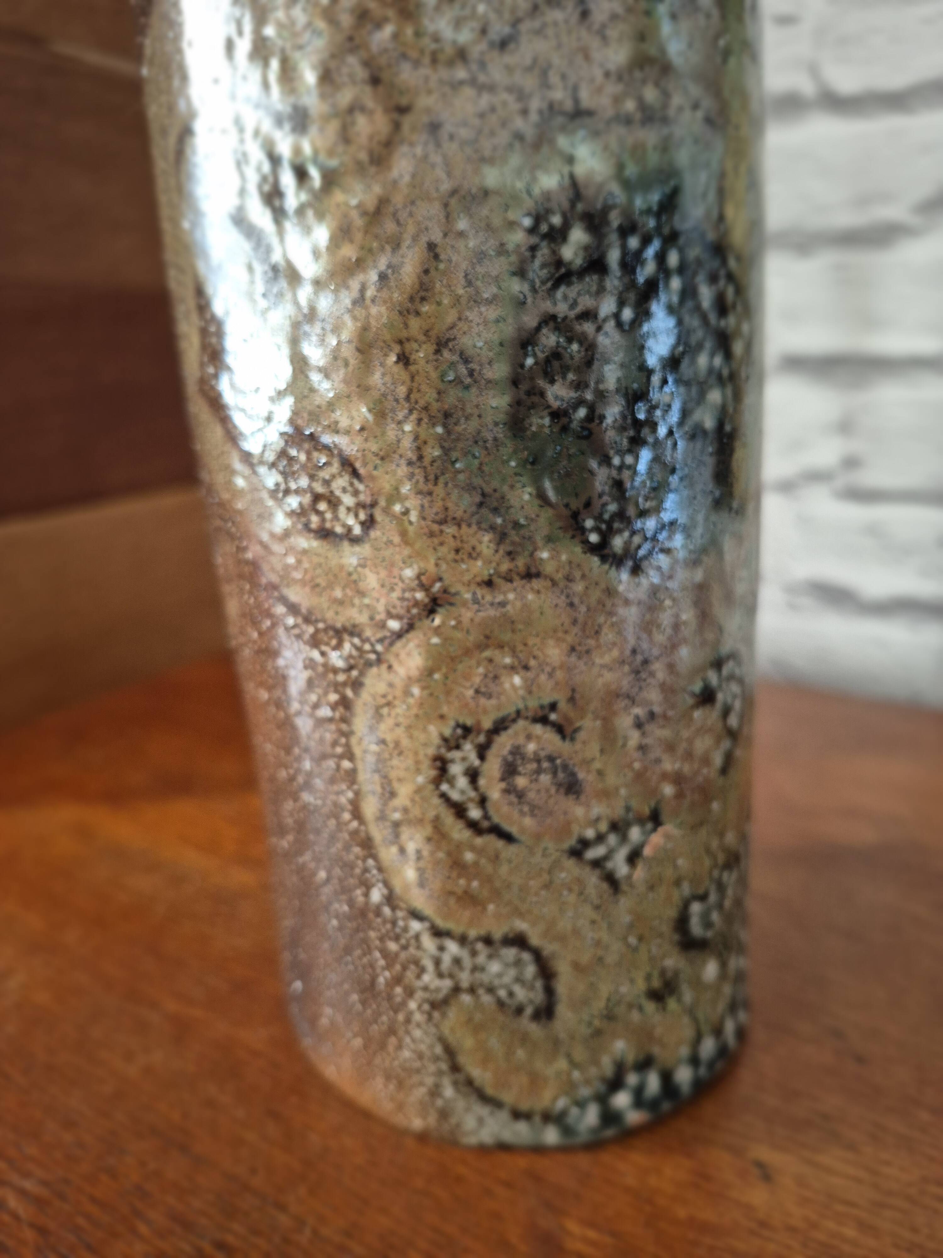 Salt-glazed stoneware jug by Jean Claude MONANGE vintage 70-80's