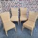 4 dining chairs in natural rattan and woven wicker