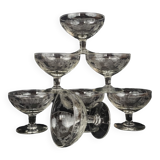 Set of 7 crystal champagne glasses