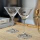 6 Bohemian crystal cocktail glasses.