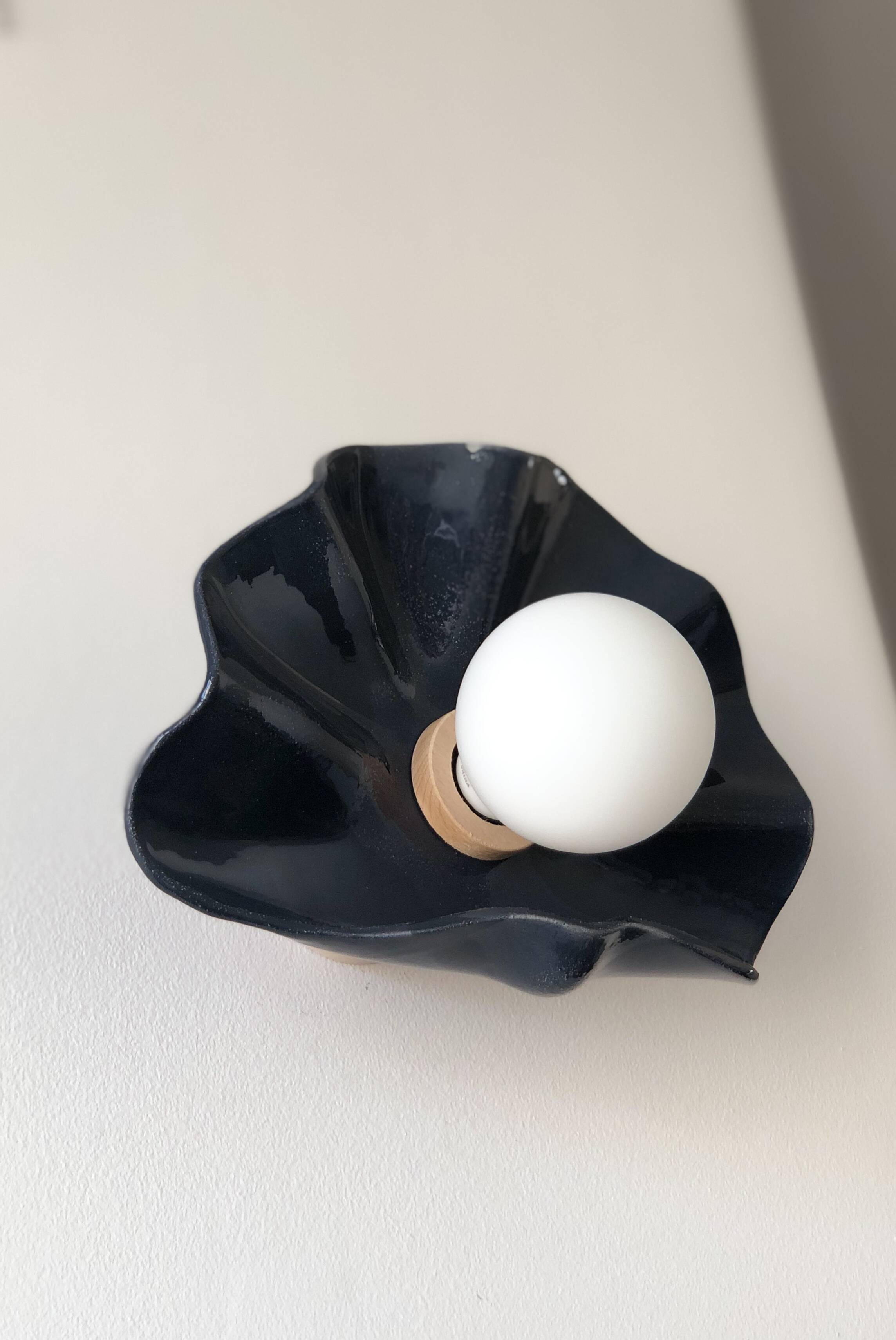 Concha Ceramic Wall Light - Coco Square - Midnight Blue