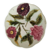 Barbotine plate with flowers in relief – late 19th, early 20th century