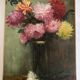 Oil on canvas signed Charlotte to her godmother dahlias 1900