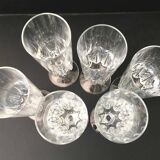 6 cut crystal flutes