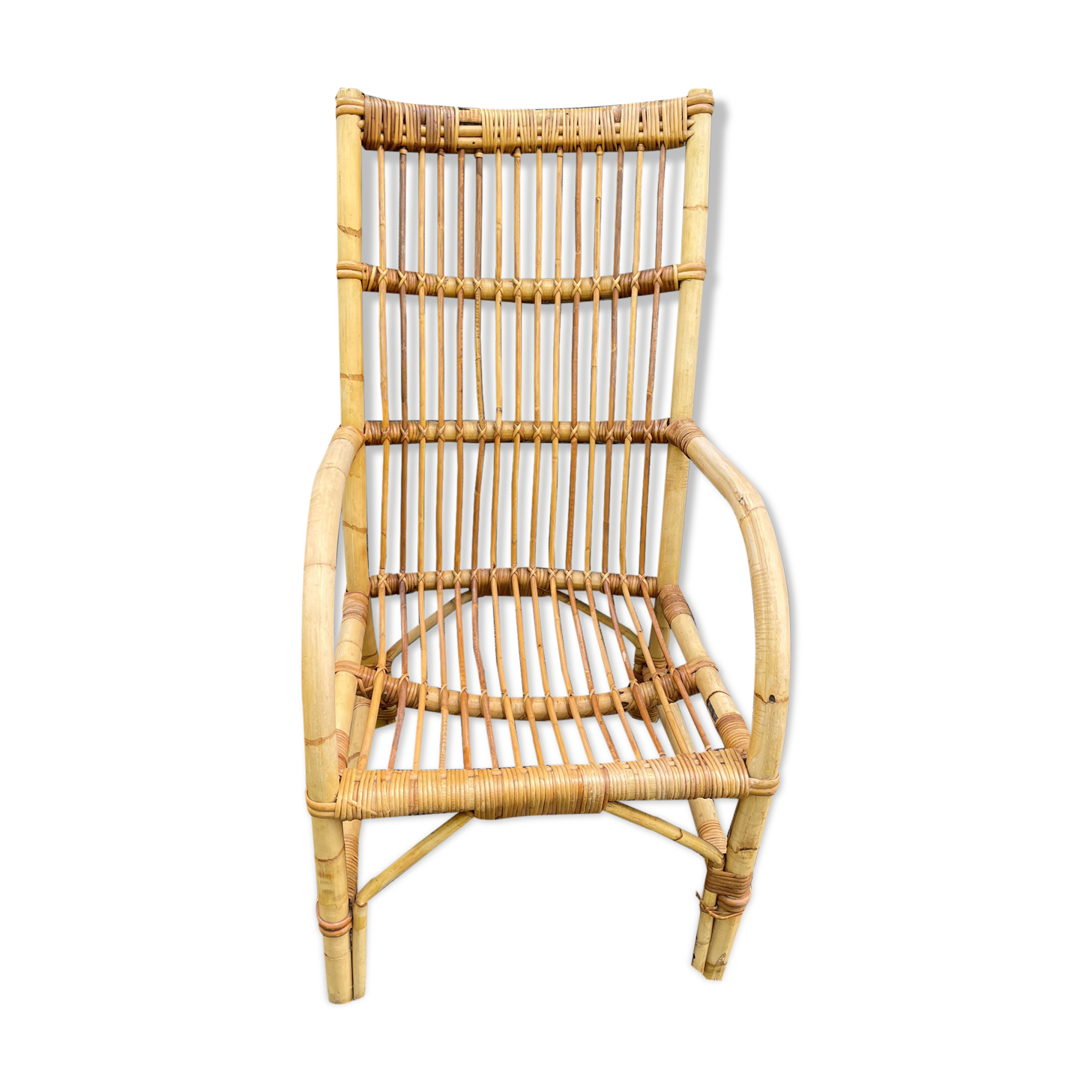 Vintage rattan armchair