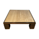 XXL copper brass and travertine square coffee table, Belgo Chrom