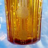 Vase art deco granité dégagé a l'acide & émaillé