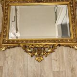 Miroir Napoléon III en stuc doré