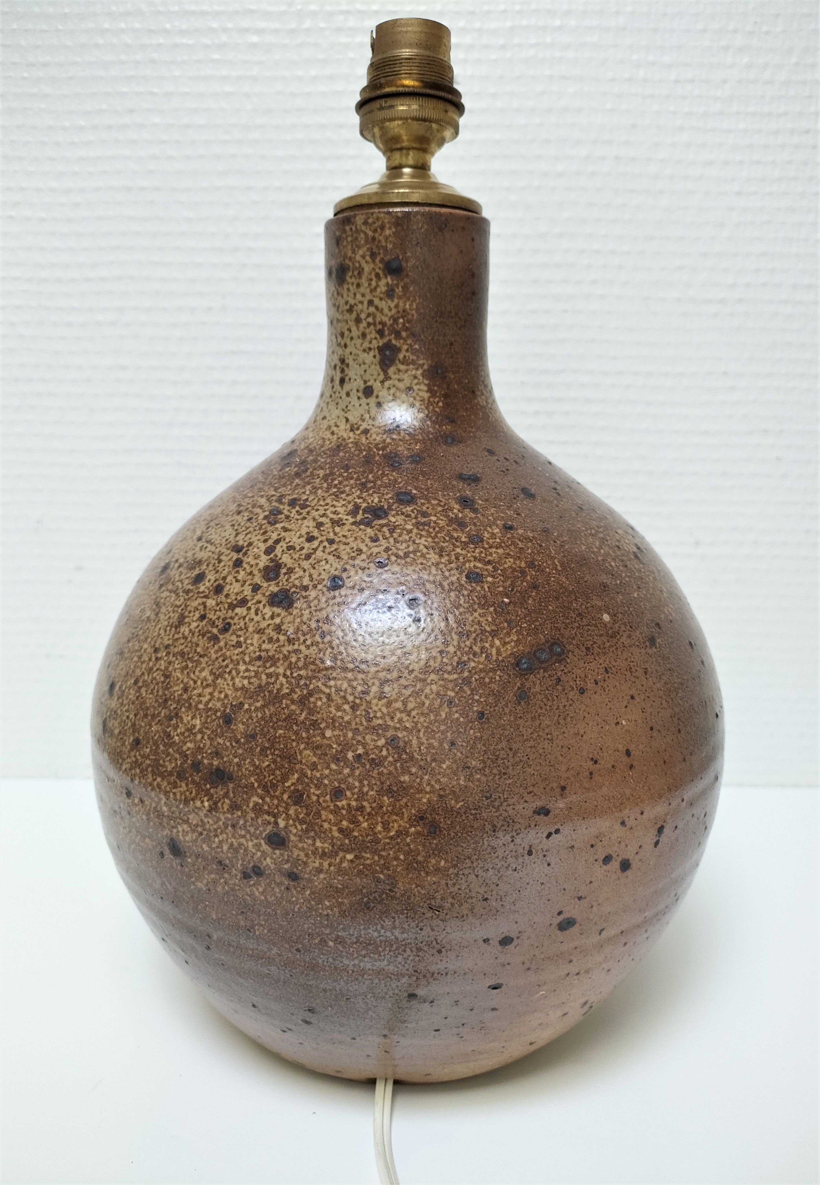 Lamp foot sandstone pyrity vintage height 31 cm