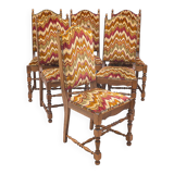 Set of 6 high chairs, Missoni fabric, 1950