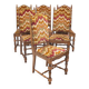 Set de 6 chaises hautes, tissu Missoni,1950