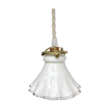 Vintage hand lamp in white opaline