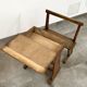 Solid oak school desk - mid-20th century - freestanding bench